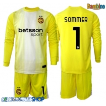 Maglie da calcio Inter Milan Yann Sommer #1 Portiere Seconda Maglia Bambino 2025-26 Manica Lunga + Pantaloni corti)